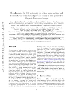 Deep Learning for fully automatic detection, segmentation, and Gleason
  Grade estimation of prostate cancer in multiparametric Magnetic Resonance
  Images