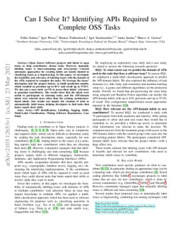 Can I Solve It? Identifying APIs Required to Complete OSS Task