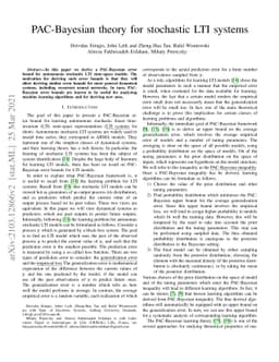 PAC-Bayesian theory for stochastic LTI systems