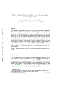 MLAN: Multi-Level Adversarial Network for Domain Adaptive Semantic
  Segmentation