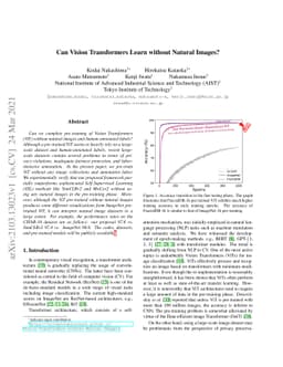 Can Vision Transformers Learn without Natural Images?