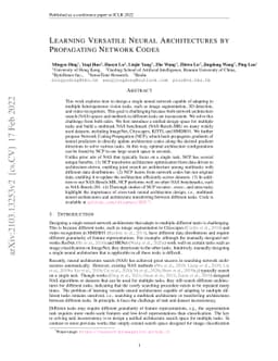 Learning Versatile Neural Architectures by Propagating Network Codes