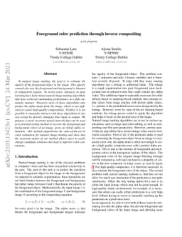 Foreground color prediction through inverse compositing