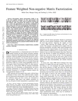 Feature Weighted Non-negative Matrix Factorization