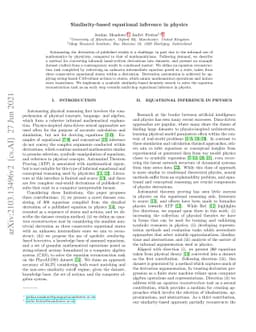 Similarity-Based Equational Inference in Physics