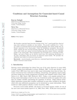 Conditions and Assumptions for Constraint-based Causal Structure
  Learning