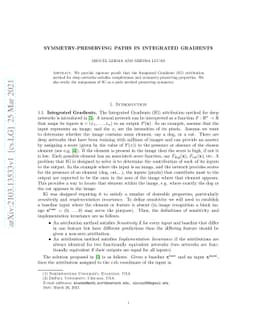 Symmetry-Preserving Paths in Integrated Gradients