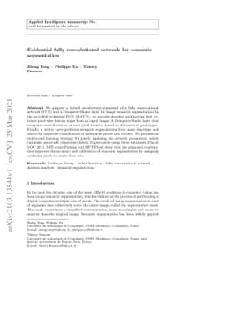 Evidential fully convolutional network for semantic segmentation