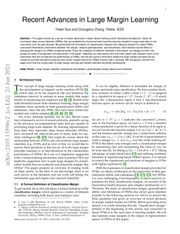 Recent Advances in Large Margin Learning