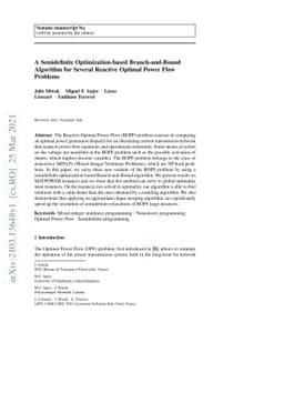 A Semidefinite Optimization-based Branch-and-Bound Algorithm for Several
  Reactive Optimal Power Flow Problems