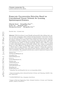 Frame-rate Up-conversion Detection Based on Convolutional Neural Network
  for Learning Spatiotemporal Features