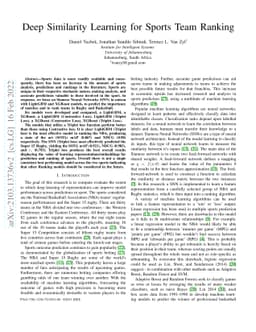 Deep Similarity Learning for Sports Team Ranking