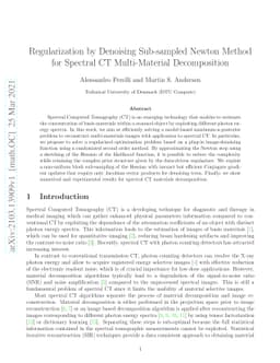 Regularization by Denoising Sub-sampled Newton Method for Spectral CT
  Multi-Material Decomposition