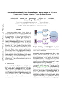 Disentanglement-based Cross-Domain Feature Augmentation for Effective
  Unsupervised Domain Adaptive Person Re-identification