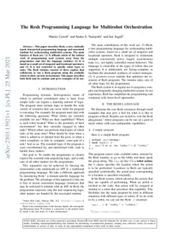 The Resh Programming Language for Multirobot Orchestration
