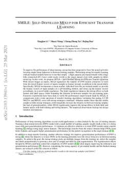 SMILE: Self-Distilled MIxup for Efficient Transfer LEarning