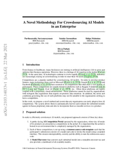 A Novel Methodology For Crowdsourcing AI Models in an Enterprise