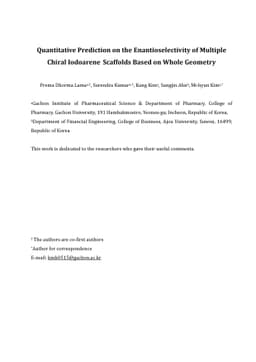 Quantitative Prediction on the Enantioselectivity of Multiple Chiral
  Iodoarene Scaffolds Based on Whole Geometry