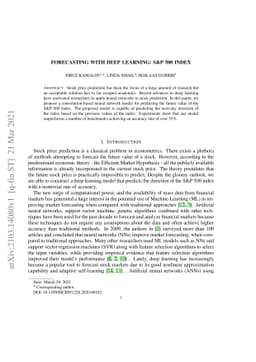 Forecasting with Deep Learning: S&P 500 index