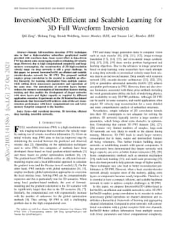 InversionNet3D: Efficient and Scalable Learning for 3D Full Waveform
  Inversion