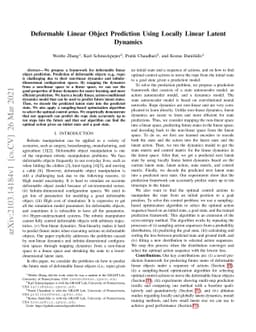 Deformable Linear Object Prediction Using Locally Linear Latent Dynamics