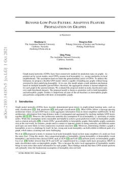 Beyond Low-Pass Filters: Adaptive Feature Propagation on Graphs