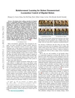 Reinforcement Learning for Robust Parameterized Locomotion Control of
  Bipedal Robots