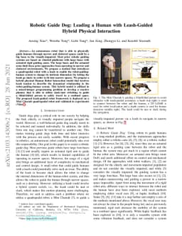 Robotic Guide Dog: Leading a Human with Leash-Guided Hybrid Physical
  Interaction
