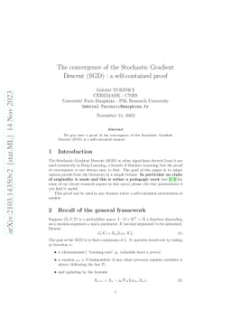 The convergence of the Stochastic Gradient Descent (SGD) : a
  self-contained proof