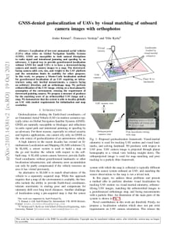GNSS-denied geolocalization of UAVs by visual matching of onboard camera
  images with orthophotos