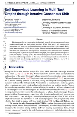 Self-Supervised Learning in Multi-Task Graphs through Iterative
  Consensus Shift