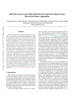 Real-Time and Accurate Object Detection in Compressed Video by Long
  Short-term Feature Aggregation
