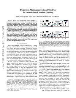 Dispersion-Minimizing Motion Primitives for Search-Based Motion Planning