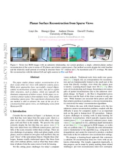 Planar Surface Reconstruction from Sparse Views
