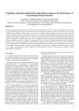 Exploiting Adam-like Optimization Algorithms to Improve the Performance
  of Convolutional Neural Networks