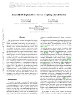 Focused LRP: Explainable AI for Face Morphing Attack Detection
