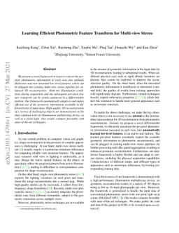 Learning Efficient Photometric Feature Transform for Multi-view Stereo
