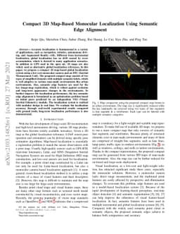 Compact 3D Map-Based Monocular Localization Using Semantic Edge
  Alignment