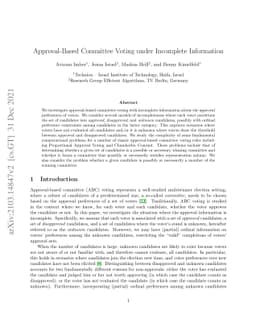 Approval-Based Committee Voting under Incomplete Information