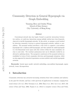 Community Detection in General Hypergraph via Graph Embedding
