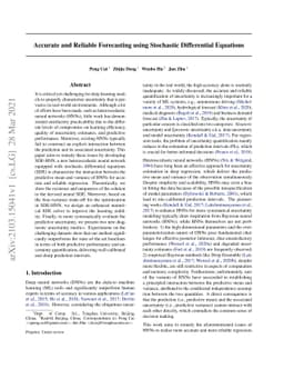 Accurate and Reliable Forecasting using Stochastic Differential
  Equations