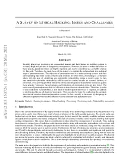 A Survey on Ethical Hacking: Issues and Challenges