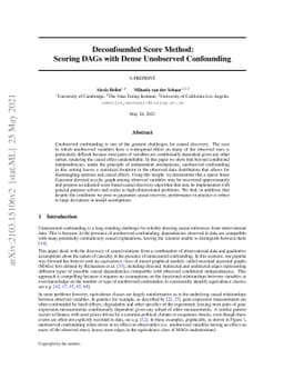 Deconfounded Score Method: Scoring DAGs with Dense Unobserved
  Confounding