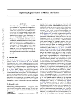 Explaining Representation by Mutual Information