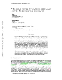 A Temporal Kernel Approach for Deep Learning with Continuous-time
  Information