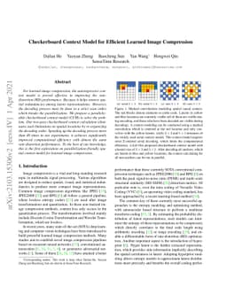 Checkerboard Context Model for Efficient Learned Image Compression