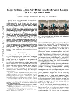 Robust Feedback Motion Policy Design Using Reinforcement Learning on a
  3D Digit Bipedal Robot