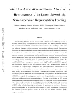 Joint User Association and Power Allocation in Heterogeneous Ultra Dense
  Network via Semi-Supervised Representation Learning