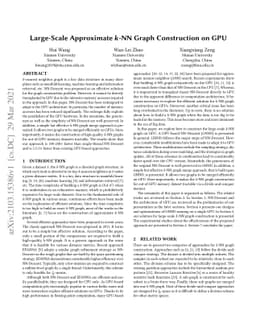 Large-Scale Approximate k-NN Graph Construction on GPU