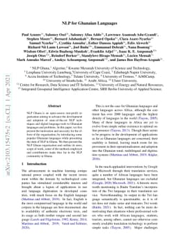 NLP for Ghanaian Languages